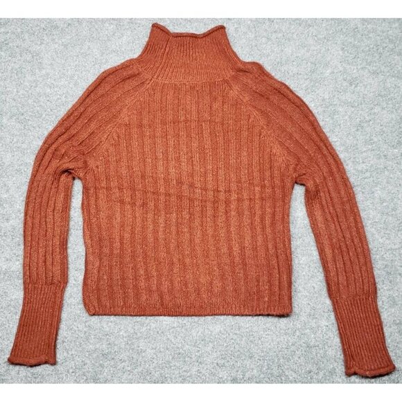 Rue21 Cropped Sweater Womens S Red Long Sleeve Raglan Turtleneck Ribbed Knit New - Picture 2 of 12